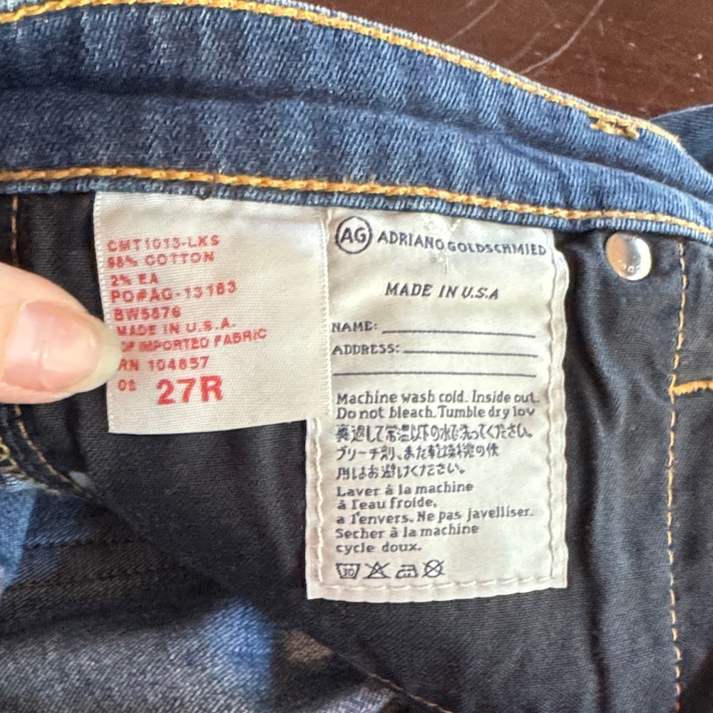 AG Adriano Goldschmied Women's Blue Boot Cut Jeans size 27